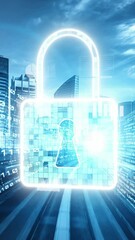 Poster - cyber security and online data protection with tacit secured encryption software . concept of smart 