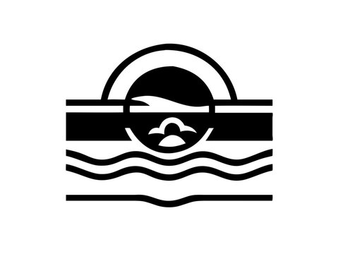 balck beaeh logo vector design