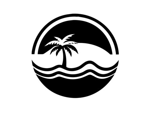 balck beaeh logo vector design