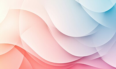Poster - Soft pastel waves create a gentle gradient background with flowing curves in pink, white, and blue.