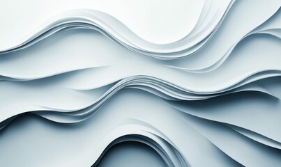 Poster - Elegant, soft, flowing curves create a modern abstract background for design or creative projects.