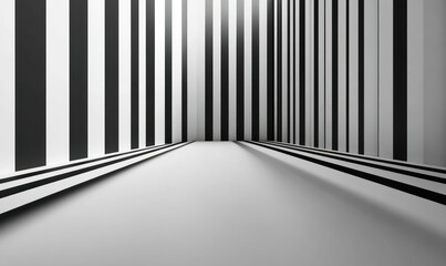 Poster - Striking black and white striped pattern creates a high contrast and modern abstract background.