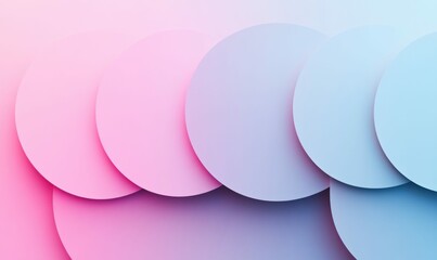 Poster - Pastel circles overlap in a gradient of pink, purple, and blue, creating a smooth, textured background.