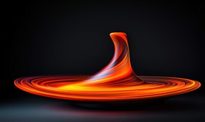 Poster - Energetic vortex art glows with vibrant red and orange hues, creating a mesmerizing abstract swirl.