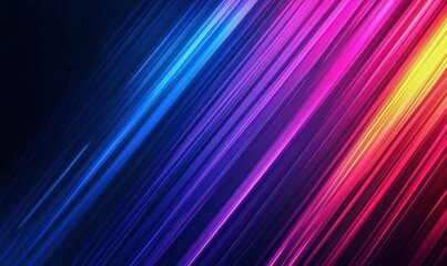 Poster - A striking abstract background featuring diagonal lines in a vibrant gradient of blue, purple, pink and yellow.