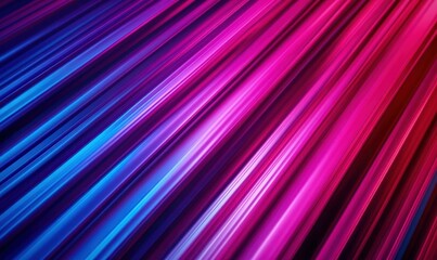 Poster - Dynamic diagonal lines transition from cool blue to vibrant pink and red in this abstract background.