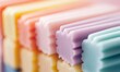 © NovaVision - Pastel colored sticks arranged in a row create a soft, textured background with a sweet aesthetic.