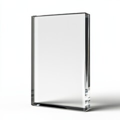 Fototapete - A Crystal Clear Award: Minimalist Design Showcasing Transparency and Precision on a White Background