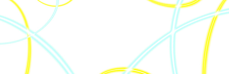 Aufkleber - Yellow and cyan intertwined glowing lines, modern neon effects for digital or sci-fi designs