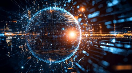 Poster - Sphere of digital data, complex network