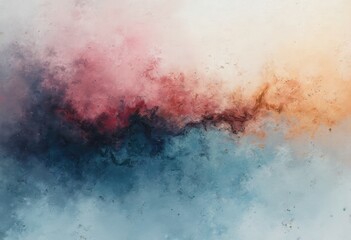 Aufkleber - Abstract Watercolor Cloud Illustration with Pastel Colors and Swirling Patterns