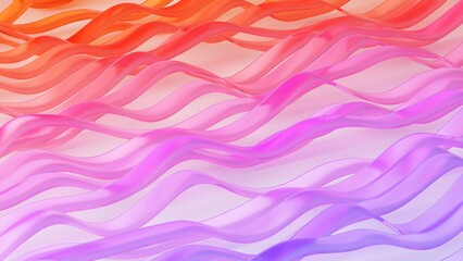 Poster - 3d rendering abstract Gradient Waves Flow With Bright Colors on light background. Colorful Fluid Motion, Wave curve Transparent glossy glass with dispersion.