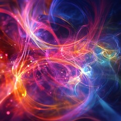 Fototapete - Abstract vibrant energy flow