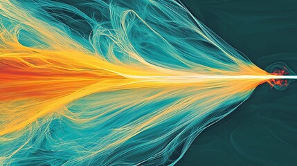 Fototapete - Abstract energy flow, dynamic streaks of color