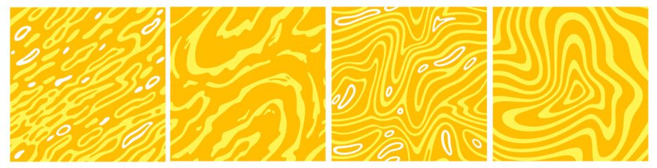 Aufkleber - Abstract Vector Juice Texture. Yellow Splash Seamless Pattern. Liquid Fruit Water Background. Orange, Lemon and Mango Juice Swirl Illustration