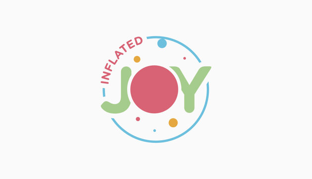 Happy Birthday joy ballons logo design template vector