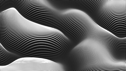 Poster - point wave noise texture. abstract dot background. technological cyberspace background.
