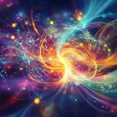 Fototapete - Abstract swirling cosmic energy explosion