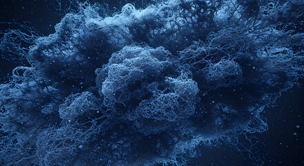 Poster - Ethereal Dark Matter Cloud Visualization, Abstract Space Phenomena Rendering