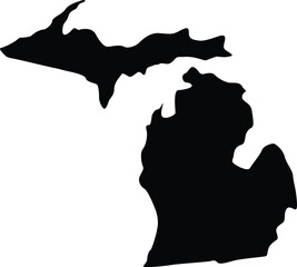 Poster - Michigan State Silhouette Map Design
