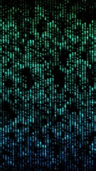 Wall Mural - vertical digital matrix abstract swipe 4k loop features arrow shapes in various sizes and green and 