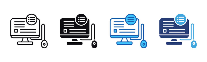 Poster - Monitoring icon sheet multiple style collection