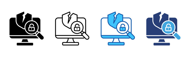 Poster - Vulnerabilities icon sheet multiple style collection
