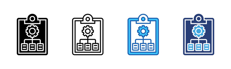 Poster - Planning icon sheet multiple style collection