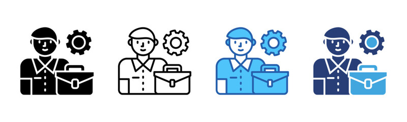 Poster - Worker icon sheet multiple style collection