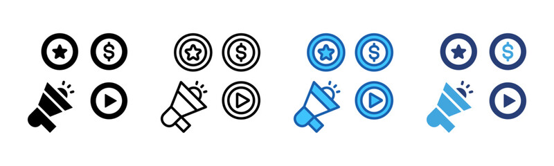 Poster - Marketing icon sheet multiple style collection