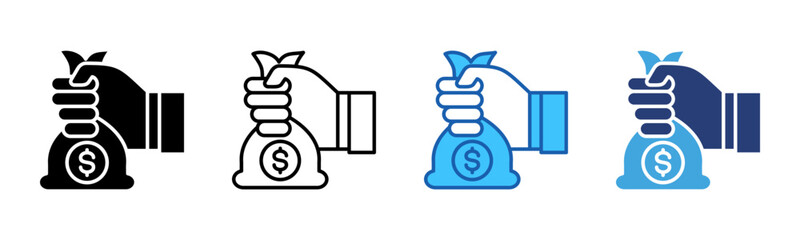 Poster - Financing icon sheet multiple style collection