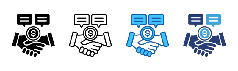Poster - Negotiation icon sheet multiple style collection