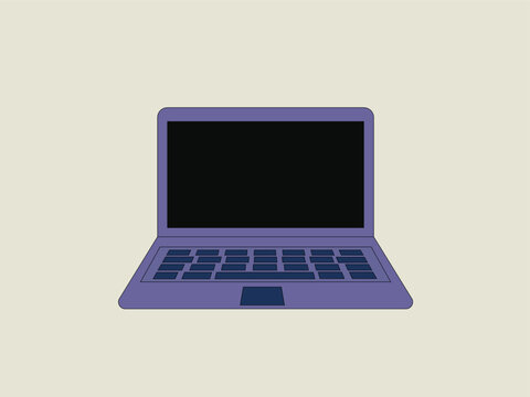 Flat design illustration of a laptop, symbolizing technology, work, or digital communication