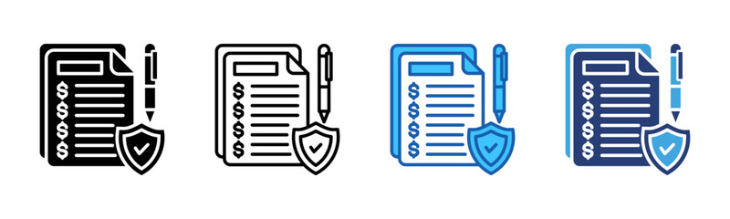 Poster - Insurance Policy icon sheet multiple style collection