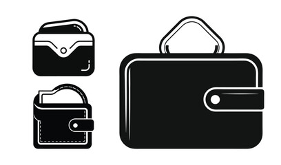 Poster - Wallet icons set line and glyph vector icon
