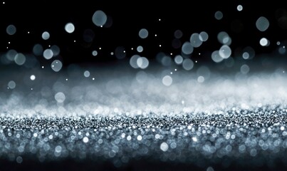 Poster - An elegant abstract background of glittering bokeh lights creates a festive and magical mood on a dark night.