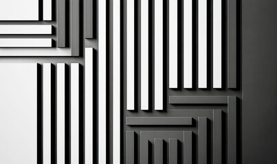 Poster - Monochrome geometric composition creates an abstract background with vertical and horizontal lines.