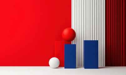 Poster - Bold primary colors combine in a modern geometric composition, creating a dynamic abstract design.