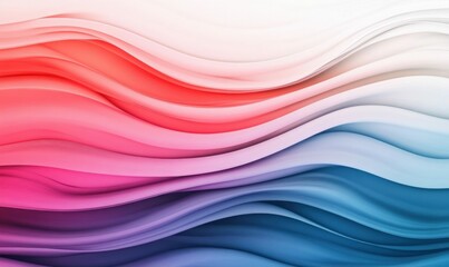 Poster - Colorful waves of red, pink, and blue create a soothing abstract background design.