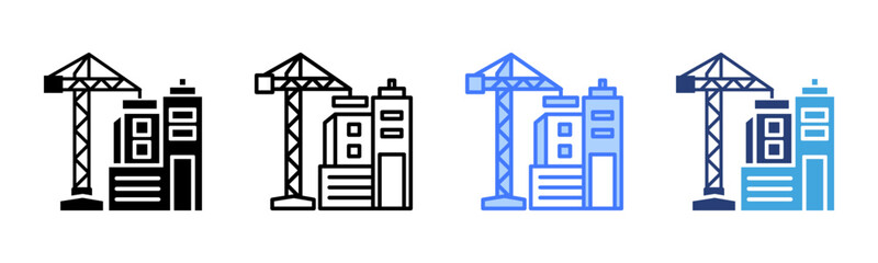 Poster - Construction icon sheet multiple style collection