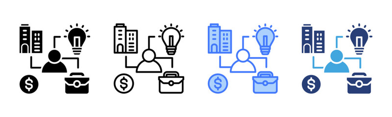 Poster - Entrepreneur icon sheet multiple style collection