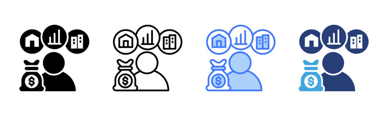 Poster - Investor icon sheet multiple style collection