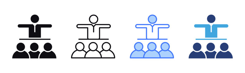 Poster - Leadership icon sheet multiple style collection