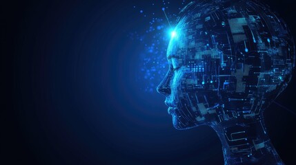 Poster - Abstract concept of digital transformation with futuristic business trends and AI insights.