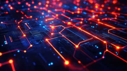 Poster - Abstract concept of digital transformation with futuristic business trends and AI insights.