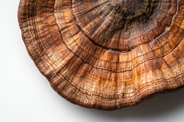Aufkleber - Natural wood bowl showcasing intricate patterns and textures with warm earthy tones, perfect for home decor or functional display