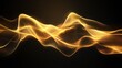© Pixelzone - Abstract glowing golden waves flowing on black background for wallpaper, poster and banner design.