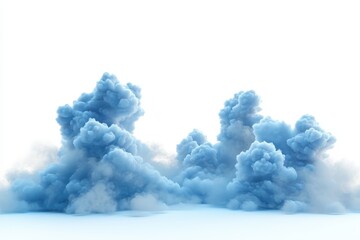 Aufkleber - Dramatic cloud formation with vibrant blue and white colors billowing in the air, creating an ethereal atmosphere in a bright and open space