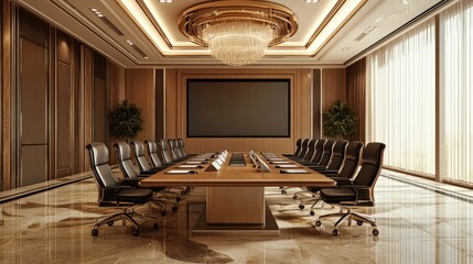 Poster - Large conference room featuring a goal-setting presentation on a projection screen.