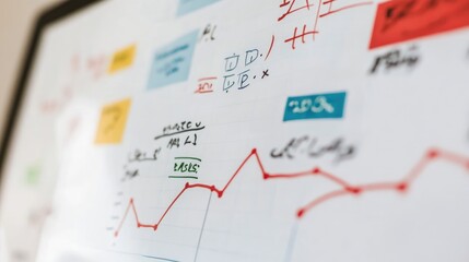 Poster - Whiteboard filled with handwritten disruptive business strategies and futuristic market trends.